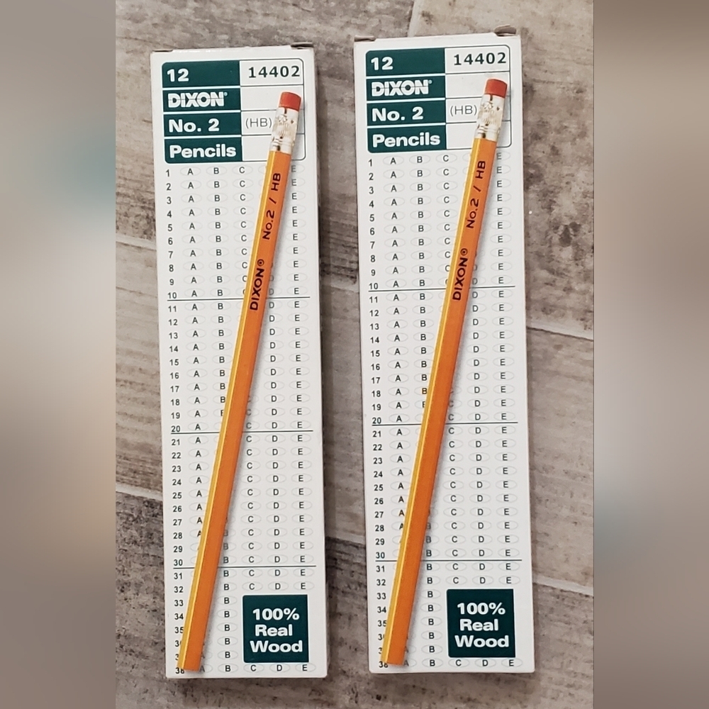 Dixon Pencils Two Boxes Of 12 No 2 HB Lead Wood   Yellow